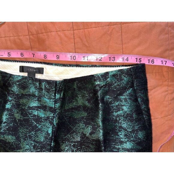 J. Crew Evergreen Jacquard Metallic Cropped Straight Pants Women's Size 8 - Picture 6 of 10